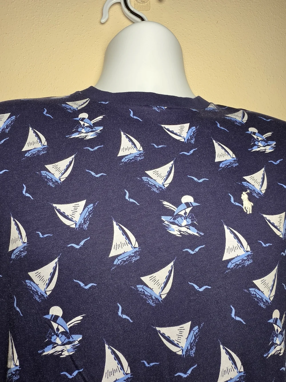 Polo by Ralph Lauren Navy Blue Sailboat Print Short Sleeve Tee